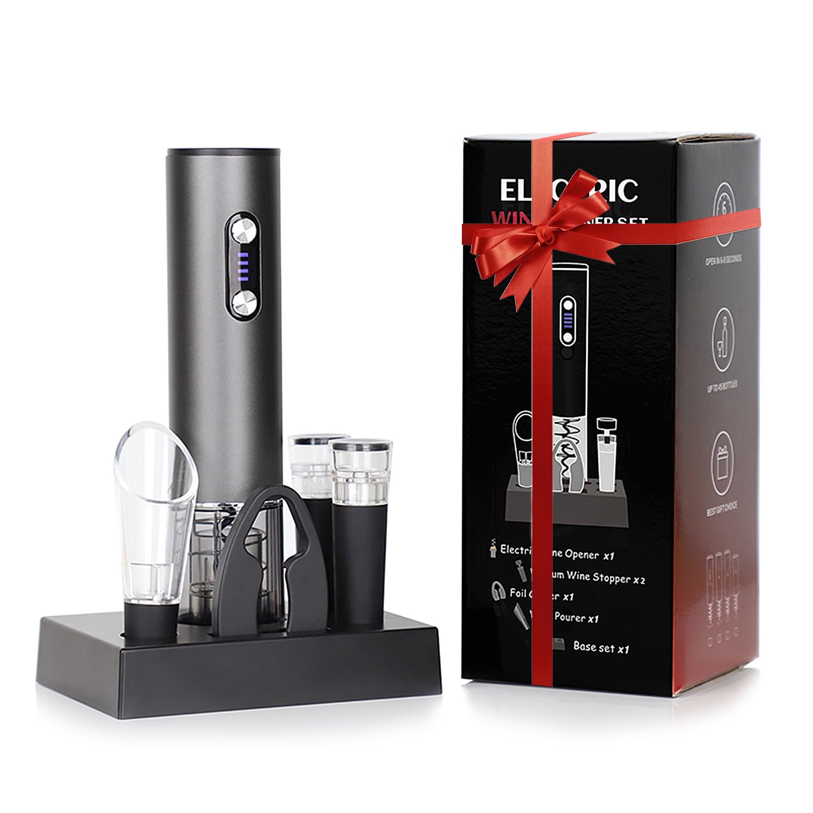 Premium Electric Wine Opener Gift Set – Effortless One-Touch Operation